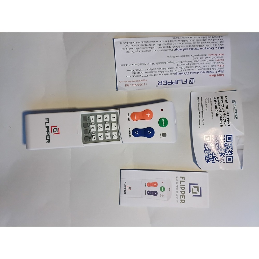 Flipper Big Button Universal Remote Control V10 Senior Easy Use TV Remote White